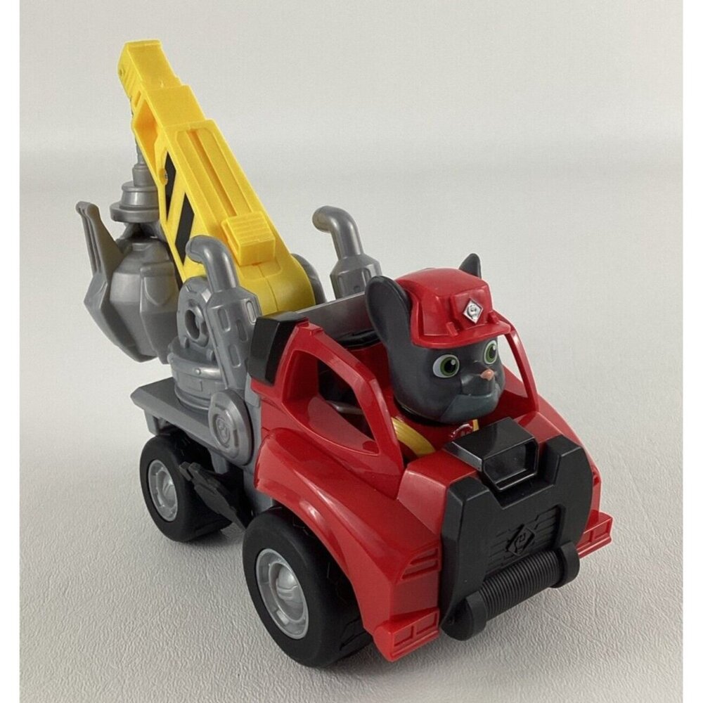 Paw Patrol Rubble & Crew Charger's Crane Grabber Truck w Dog Figure Lot